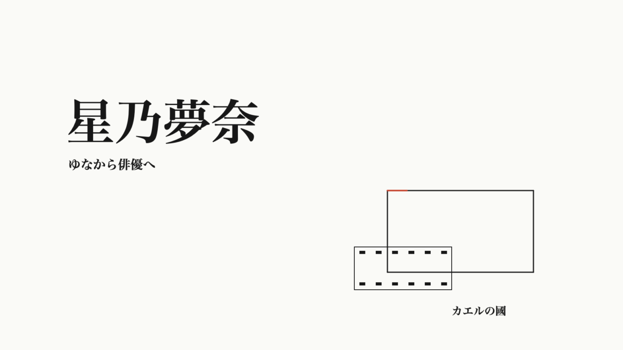 星乃夢奈 — ゆなから俳優へ。文字と映像枠・フィルムのオリジナル線画