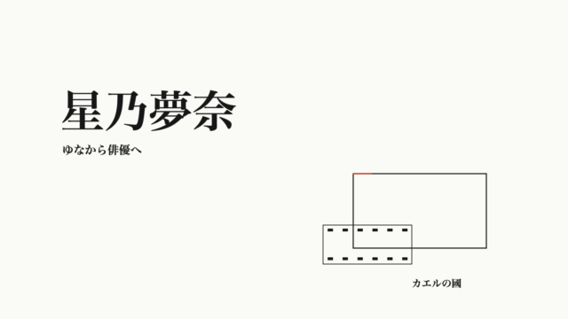 星乃夢奈 — ゆなから俳優へ。文字と映像枠・フィルムのオリジナル線画