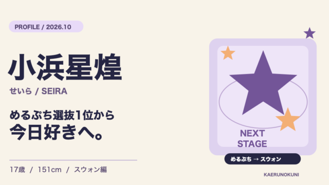 小浜星煌（せいら）―めるぷち選抜1位から今日好きスウォン編へ。星を使ったオリジナルのプロフィール画像